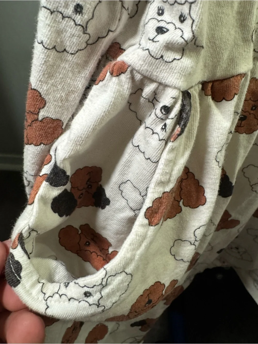 wonder nation Cream Dress with Brown and Black Puppy Print